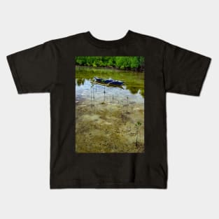 Boat in the mangrove lake Kids T-Shirt